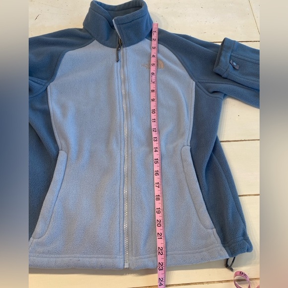 THE NORTH FACE Women's Fleece Jacket Coat Two Tone Blue Full Zip Size Small - Picture 4 of 10